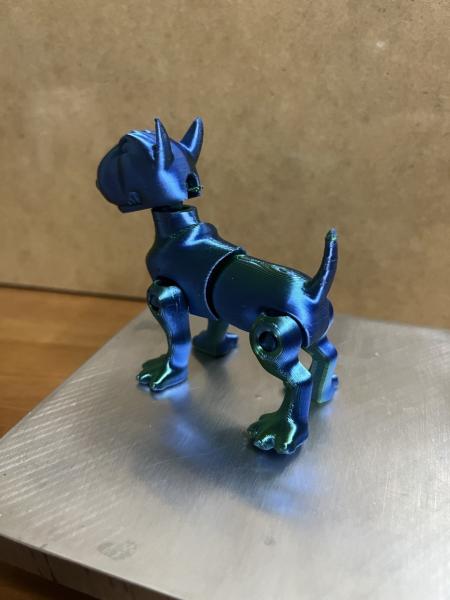 3D Druck Pitbullterrier 85x75mm   in blaugrün mixed Color